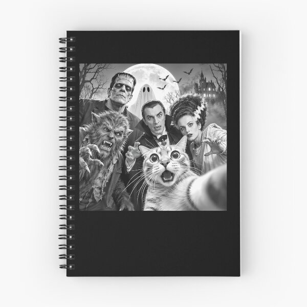 Item preview, Cat Selfie With Retro Horror Movie Monsters Funny Halloween designed and sold by snailslowdance.