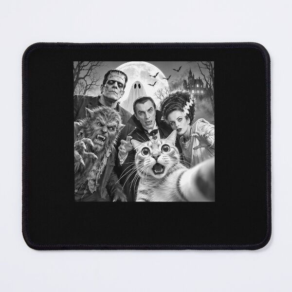Item preview, Cat Selfie With Retro Horror Movie Monsters Funny Halloween designed and sold by snailslowdance.