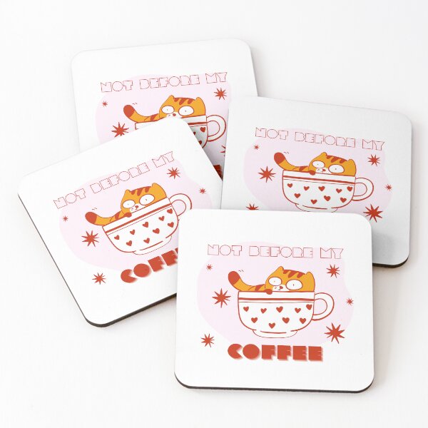 Item preview, Not Before My Coffee Funny Cat Art designed and sold by MiaBellaGirl.