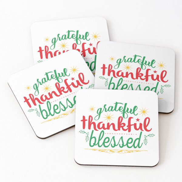 Item preview, Grateful Thankful Blessed Christmas Quote Holiday Vibes designed and sold by FuzionRaptor.
