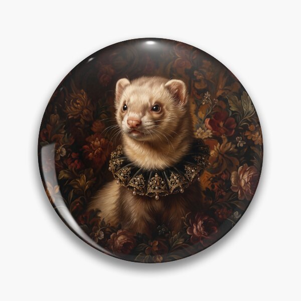 Item preview, Royal Ferret with Pearl Embroidered Ruff Collar designed and sold by Real Beast Art.