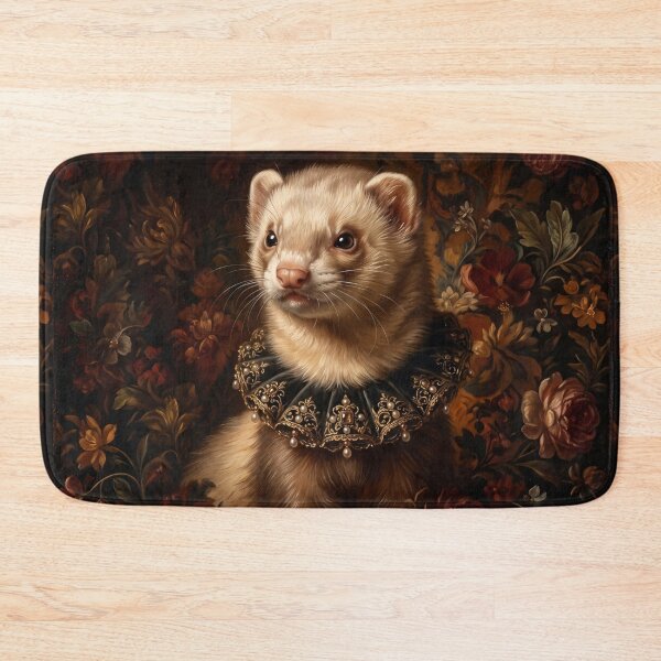 Item preview, Royal Ferret with Pearl Embroidered Ruff Collar designed and sold by Real Beast Art.