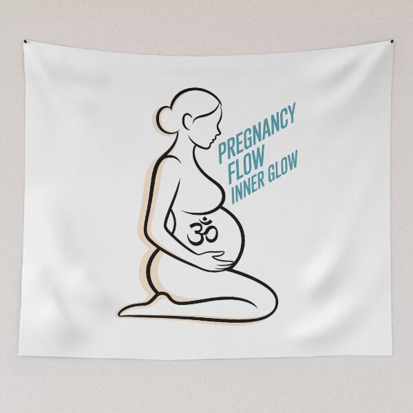 Item preview, Pregnancy Flow Inner Glow Black Peach Teal Design designed and sold by 108stillness.
