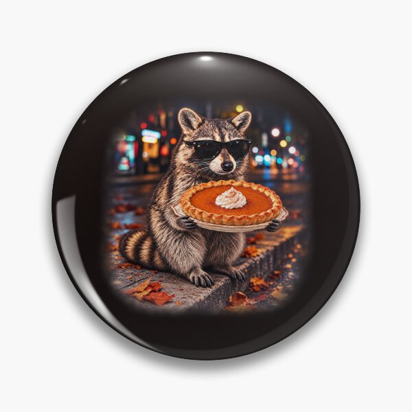 Item preview, Raccoon Wearing Sunglasses Holding Pumpkin Pie Funny Trash Panda designed and sold by DYALEEZ-XCR.