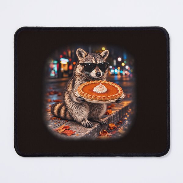 Item preview, Raccoon Wearing Sunglasses Holding Pumpkin Pie Funny Trash Panda designed and sold by DYALEEZ-XCR.