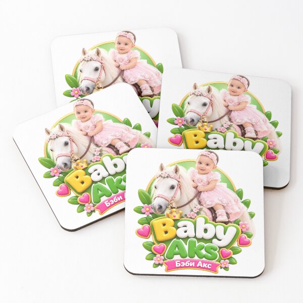Item preview, Baby AKS - Cute Baby Girl Riding White Pony | 3D Kids Logo Design designed and sold by AksNoor116.