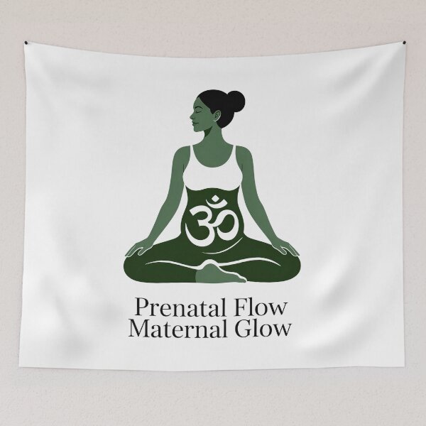 Item preview, Prenatal Flow Maternal Glow Dark Green Om Piece designed and sold by 108stillness.