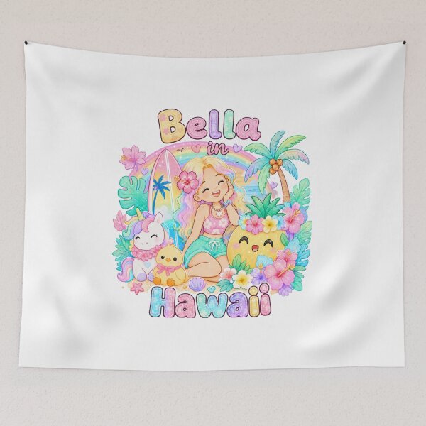Item preview, Bella Name Gift Rainbow Kawaii Hawaii Pastel Summer designed and sold by TheChalkyFox.