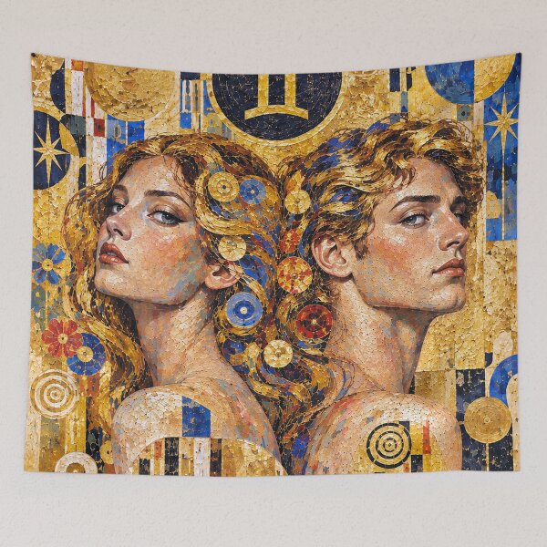 Item preview, Gemini Zodiac Painting – Twin Souls designed and sold by GalleryKauffeld.