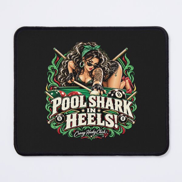 Item preview, Pool Shark in Heels | Sexy Retro Women’s Billiards Pin-Up Design designed and sold by Crazyhuskychick.