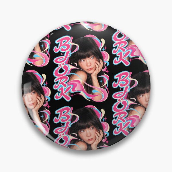 Item preview, Bjork Y2K Retro Pop Art Pink Cyan Alternative Music Graphic designed and sold by GlitchGridArt.