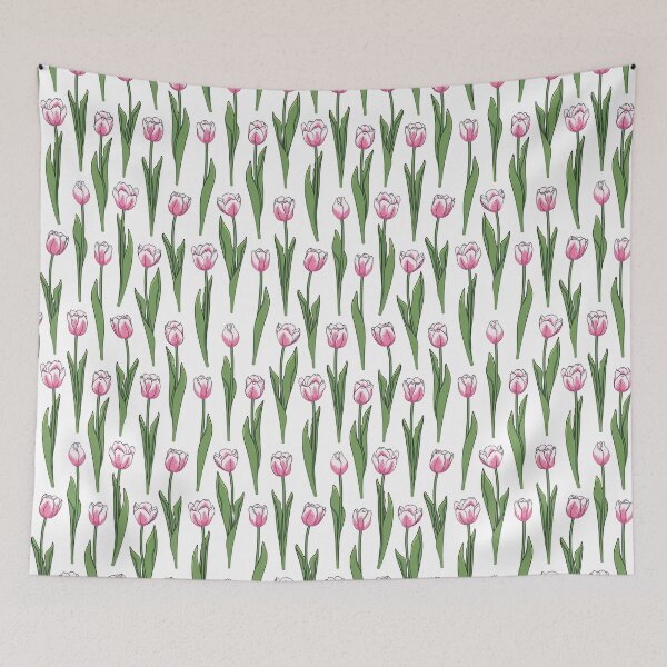 Item preview, Illustration with pink tulips designed and sold by RizikCat.