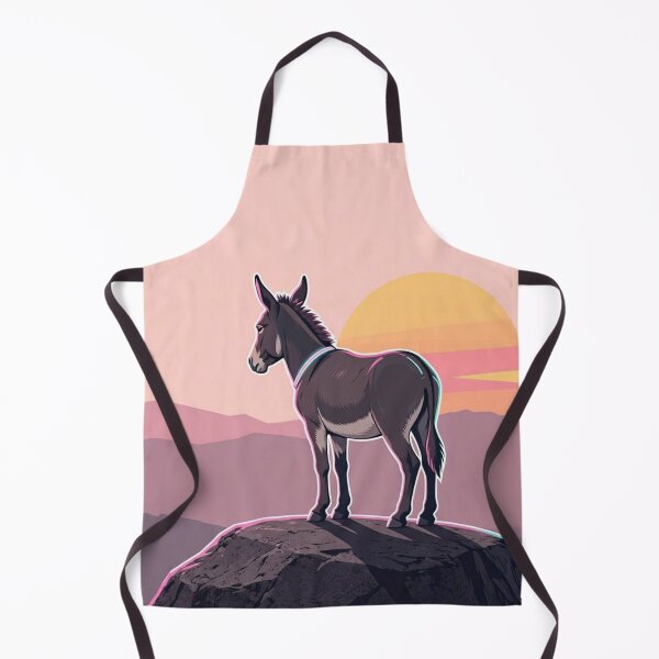 Item preview, Retro Donkey at Sunset – Minimalist Countryside Illustration designed and sold by Dogandesighn.