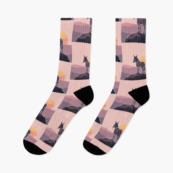 Item preview, Retro Donkey at Sunset – Minimalist Countryside Illustration designed and sold by Dogandesighn.