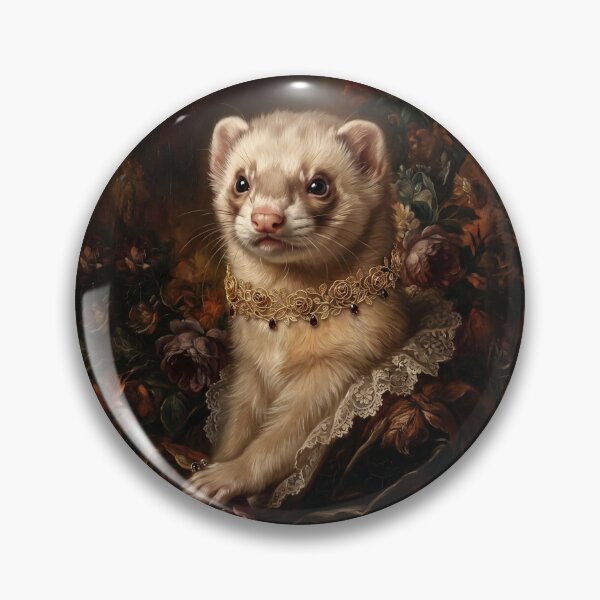 Item preview, Royal Ferret Portrait with Gold Filigree Choker designed and sold by Real Beast Art.