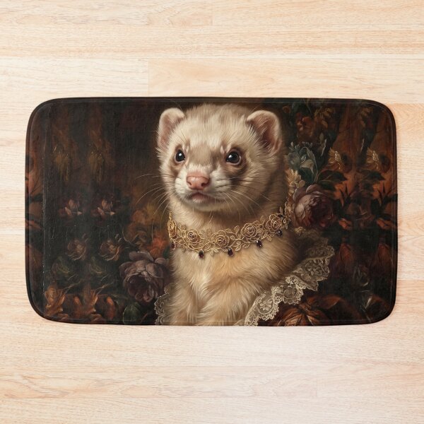 Item preview, Royal Ferret Portrait with Gold Filigree Choker designed and sold by Real Beast Art.