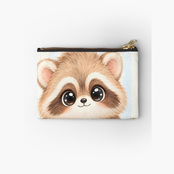 Item preview, Cute Kawaii Fluffy Baby Raccoon Watercolor Art designed and sold by Pure Craft.