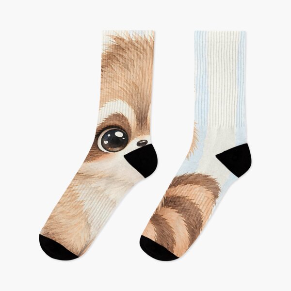 Item preview, Cute Kawaii Fluffy Baby Raccoon Watercolor Art designed and sold by Pure Craft.