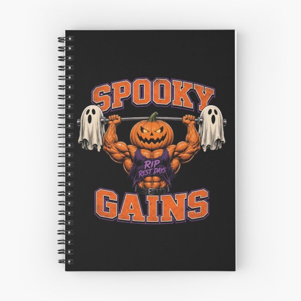 Item preview, Spooky Gains Halloween Pumpkin Bodybuilder Funny Gym Design designed and sold by Cary-s.