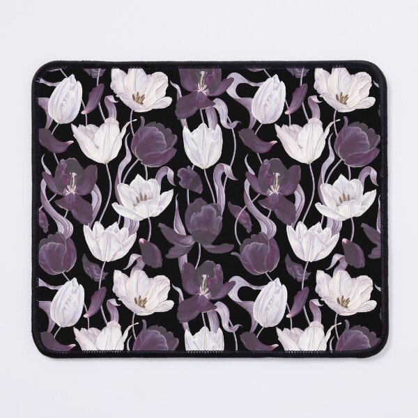 Item preview, Dark Purple Tulips Black Seamless Pattern designed and sold by Jyoti Digital Artist.