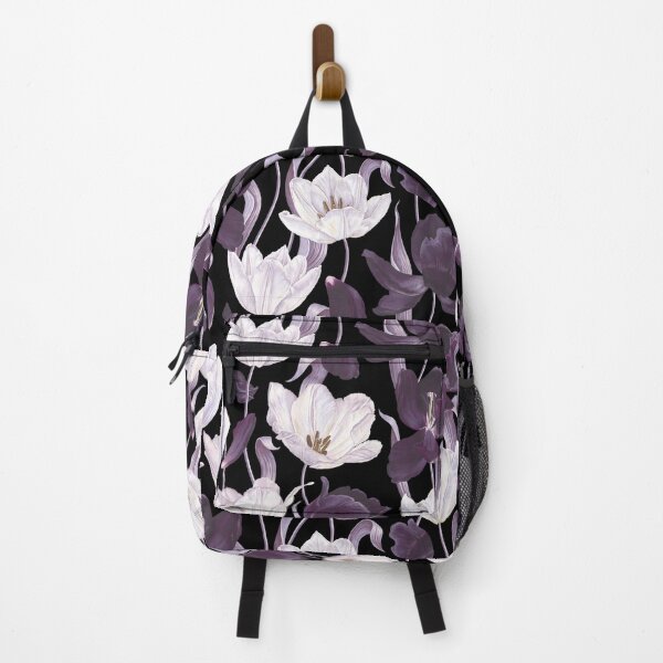 Item preview, Dark Purple Tulips Black Seamless Pattern designed and sold by ​Jyoti Digital Artist.