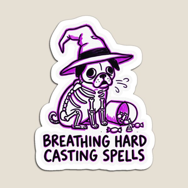 Item preview, Breathing Hard Witch Pug Halloween Graphic designed and sold by Flying Doggo.
