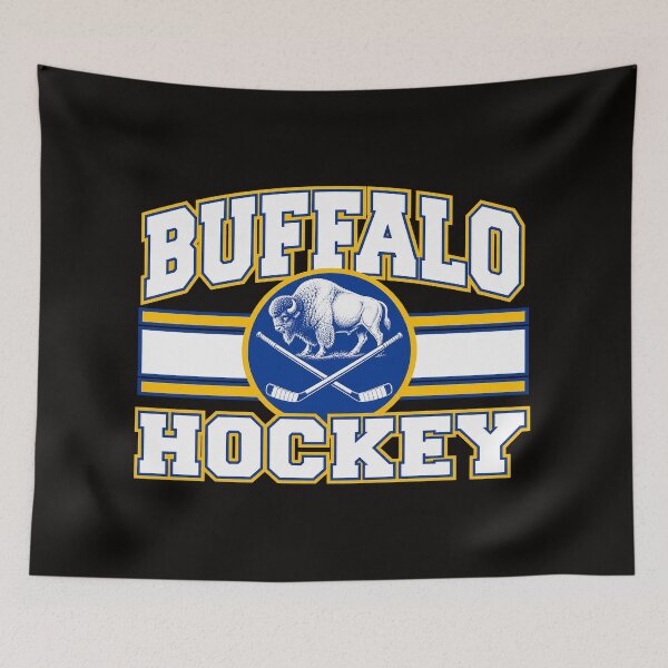 Item preview, Buffalo Hockey Bison Crossed Sticks Vintage designed and sold by PunPals-Art.