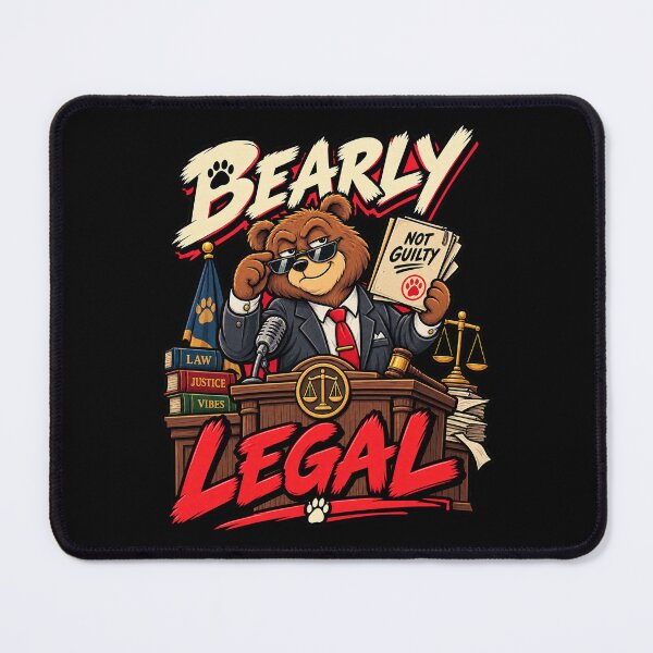 Item preview, Bearly Legal Courtroom Bear Lawyer Not Guilty Funny Attorney designed and sold by RatherCreative.