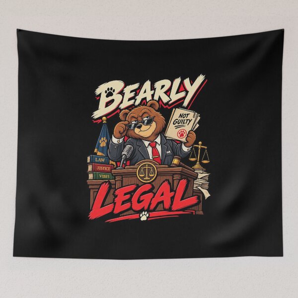Item preview, Bearly Legal Courtroom Bear Lawyer Not Guilty Funny Attorney designed and sold by RatherCreative.