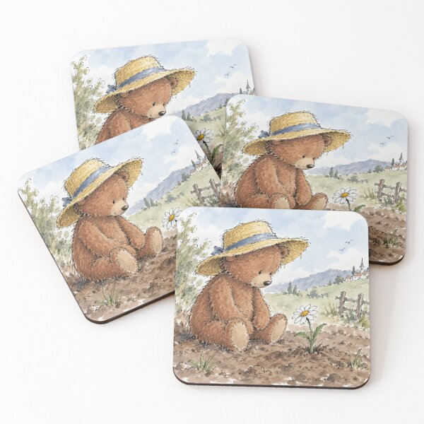 Item preview, Teddy Bear Looking a  White Daisy in Dirt designed and sold by Maria Dryfhout.