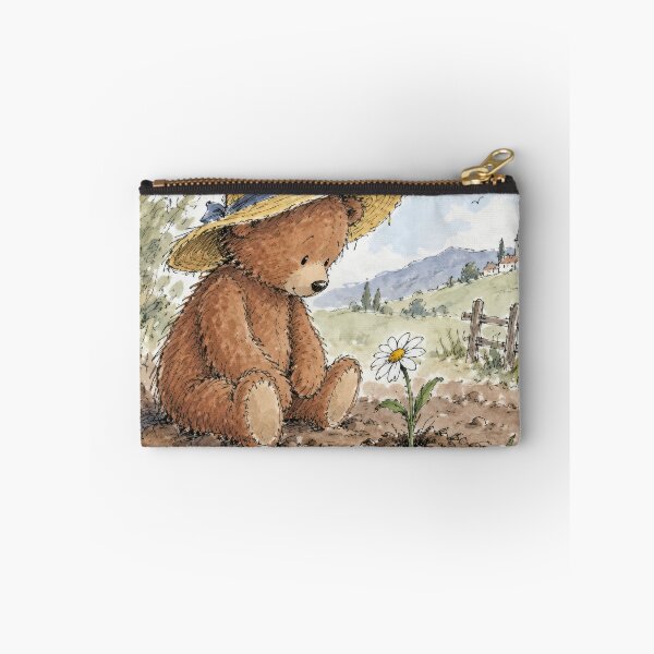 Item preview, Teddy Bear Looking a  White Daisy in Dirt designed and sold by Maria Dryfhout.