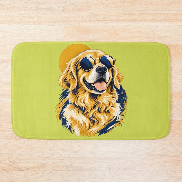 Item preview, Cool Golden Retriever with Retro Round Sunglasses – Vintage Pop Art designed and sold by Khan Designss.
