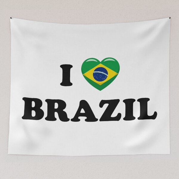 Item preview, I Love Brazil / I Heart Brazil (Black text with flag heart) designed and sold by STUDIO-72.