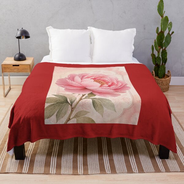 Item preview, Vintage Pink Peony Botanical Floral Illustration designed and sold by andreavlad.