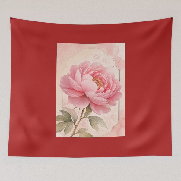Item preview, Vintage Pink Peony Botanical Floral Illustration designed and sold by andreavlad.