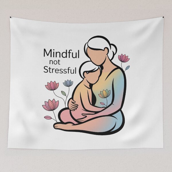 Item preview, Mindful Not Stressful Yellow Blue Mother Piece designed and sold by 108stillness.