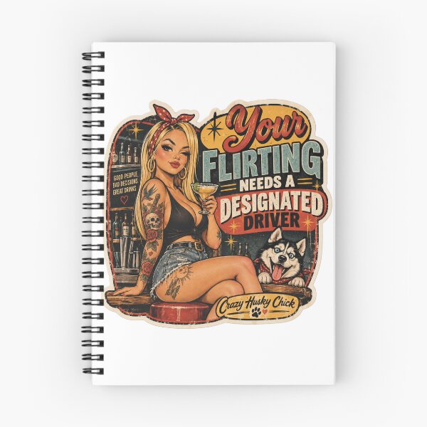 Item preview, Your Flirting Needs a Designated Driver | Retro Bartender Pin-Up designed and sold by Crazyhuskychick.