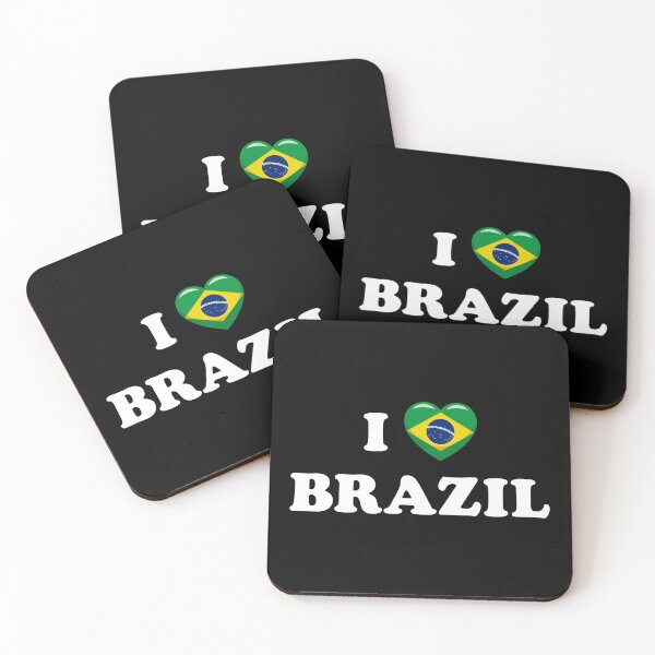 Item preview, I Love Brazil / I Heart Brazil (White text with flag heart) designed and sold by STUDIO-72.