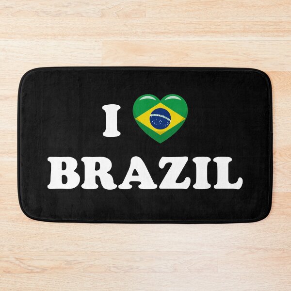 Item preview, I Love Brazil / I Heart Brazil (White text with flag heart) designed and sold by STUDIO-72.