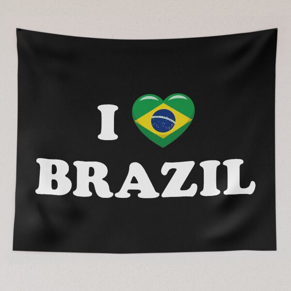 Item preview, I Love Brazil / I Heart Brazil (White text with flag heart) designed and sold by STUDIO-72.