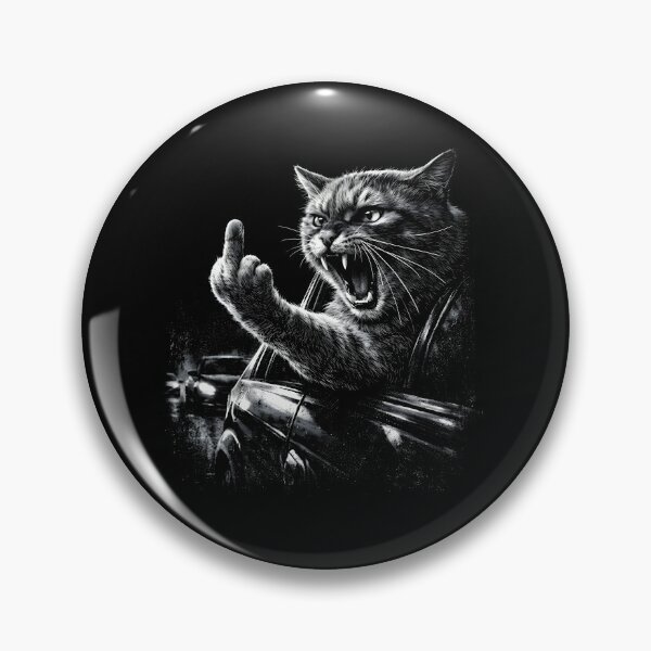 Item preview, Funny Angry Cat Driving Middle Finger Meme Graphic Tee designed and sold by Catspeachy.