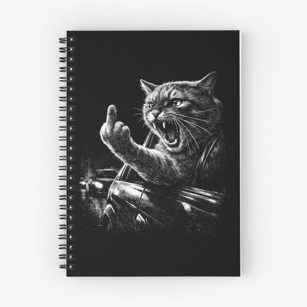 Item preview, Funny Angry Cat Driving Middle Finger Meme Graphic Tee designed and sold by Catspeachy.