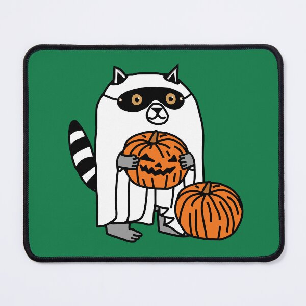 Item preview, Funny Halloween Ghost Raccoon and Pumpkin designed and sold by ellenhenry.