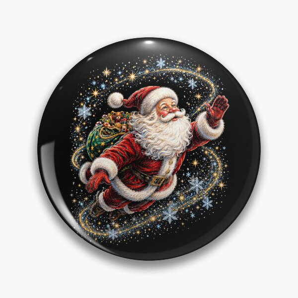 Item preview,  Vintage  Santa Claus Flying with Gifts Under a Starry Sky Christmas  designed and sold by SOUFIANE1991.