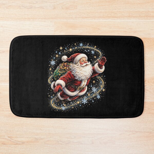 Item preview,  Vintage  Santa Claus Flying with Gifts Under a Starry Sky Christmas  designed and sold by SOUFIANE1991.