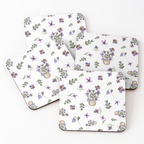Item preview, Purple Floral Planter and Butterfly Seamless Pattern - Botanical Home Decor designed and sold by Orly Fuchs Galchen.