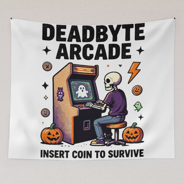 Item preview, Deadbyte Arcade Insert Coin to Survive – Funny Retro Halloween Gamer T-Shirt designed and sold by Thompika.