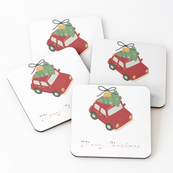Item preview, Red Christmas Car Illustration designed and sold by BetweenForms.