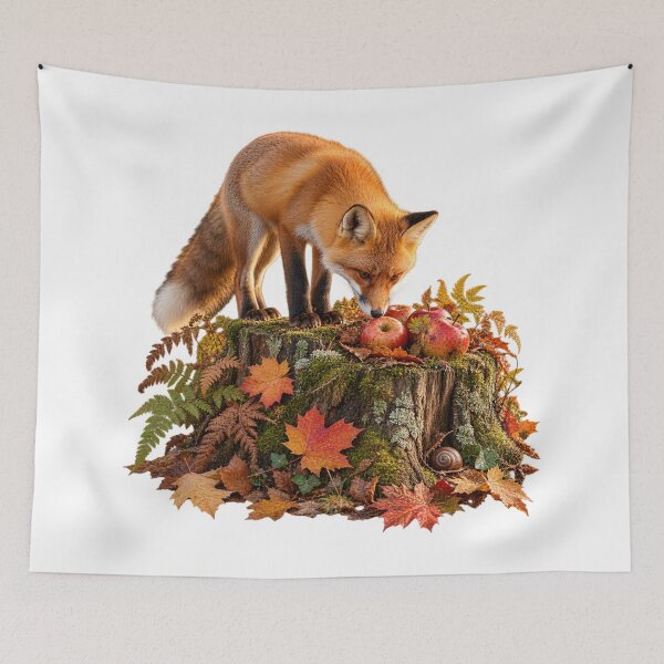 Item preview, Curious Fox at the Autumn Apple Stump designed and sold by Golden Era Studio.