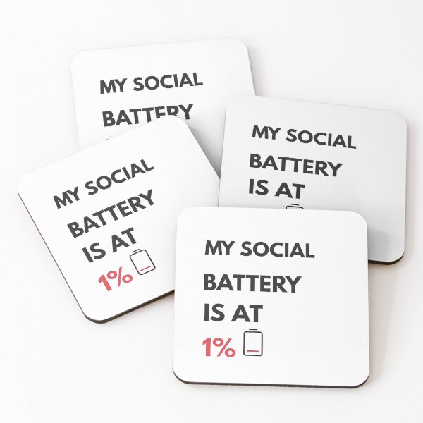 Item preview, My Social Battery Is At 1% Funny Introvert Sarcasm designed and sold by Founderpallavi.